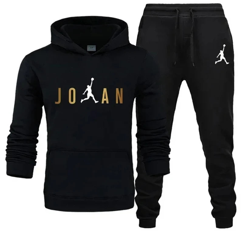 Men's Casual Zipper Tracksuits Jogging Hooded Sets Sports  Pants Suit