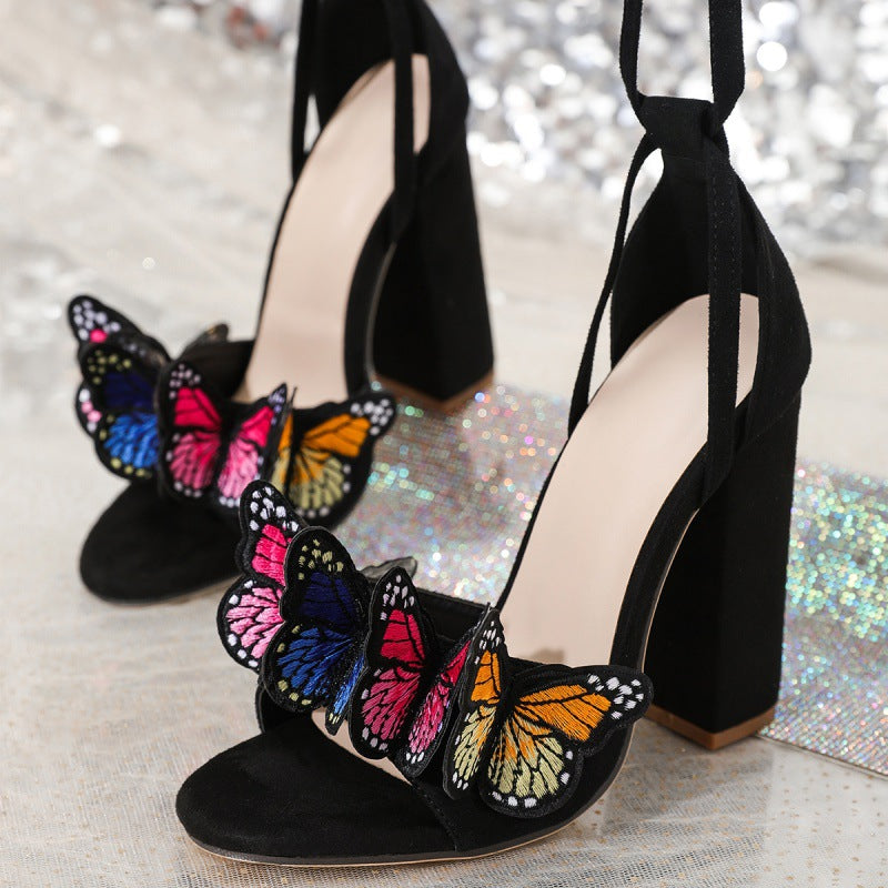 Women's Butterfly High Heel Sandals - Beuti-Ful