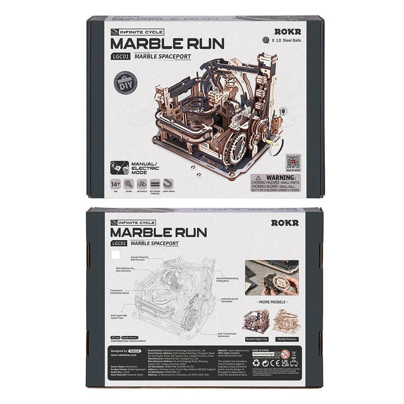 ROKR Marble Spaceport Marble Run 3D Wooden Puzzle, Only Supports TK And Independent Website Platforms - Beuti-Ful