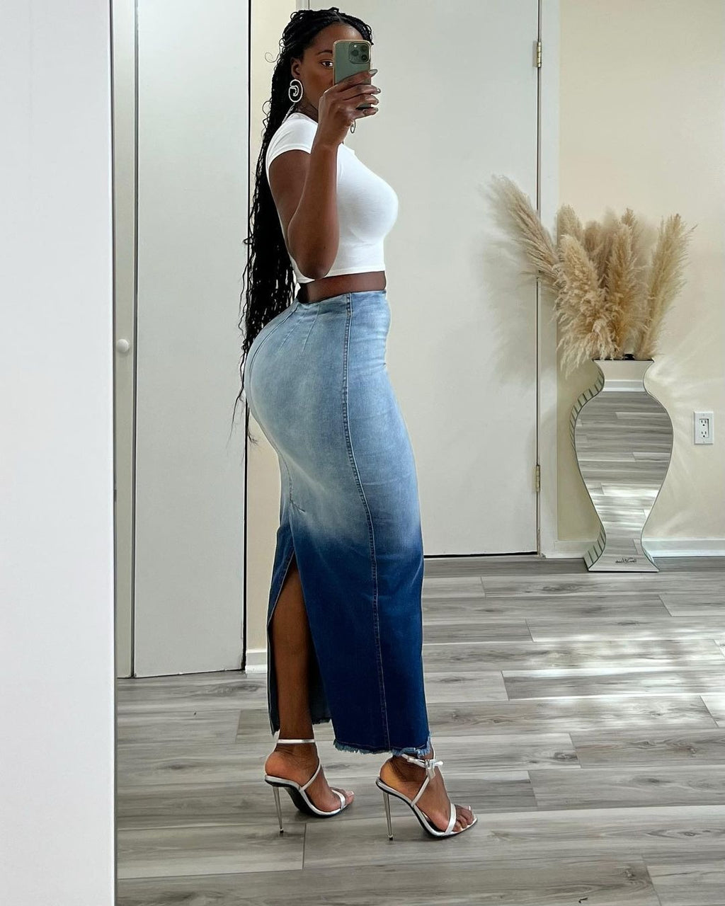 Women's Clothing Fashion Slit Tassel Denim Skirt - Beuti-Ful