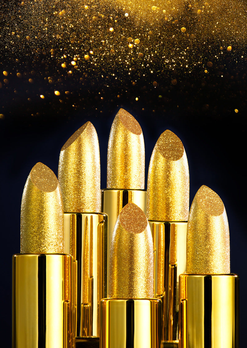 Velvet Matte Non-stick Cup Is Not Easy To Fade Fashionable Shiny Gold Powder Lipstick - Beuti-Ful