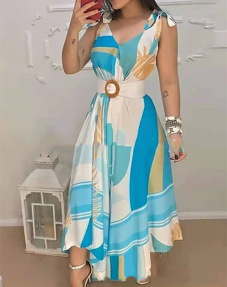 Blue Lace Dress Without Positioning Printing - Beuti-Ful