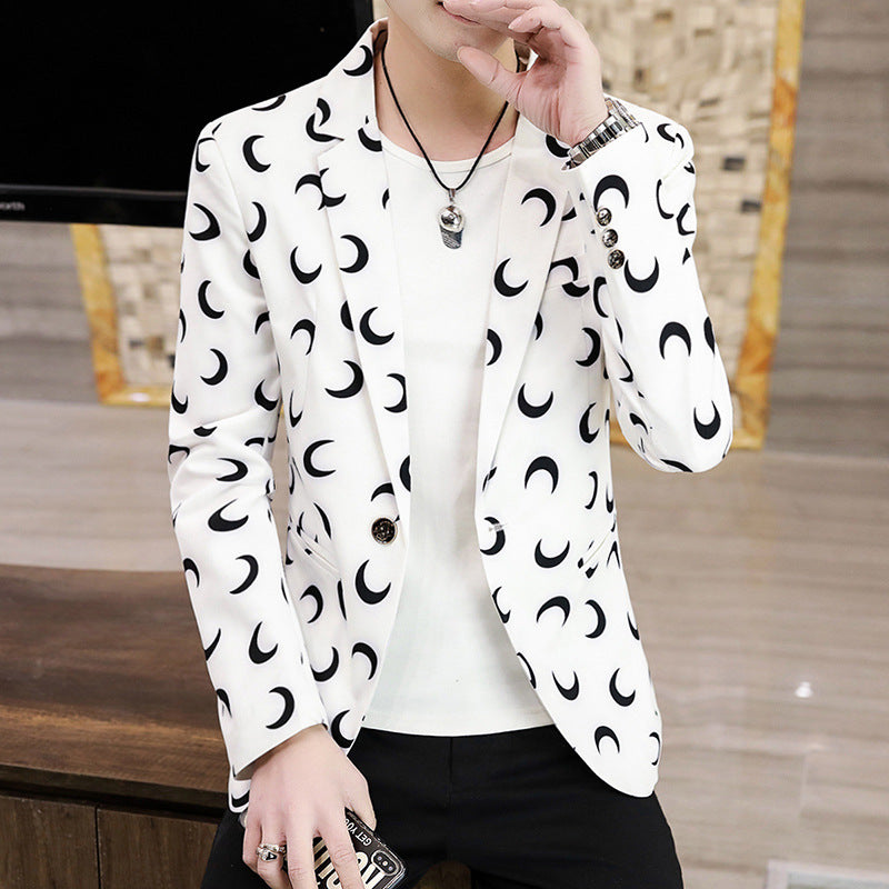 Fashion Fashion Printing Coat Single Row One Button Suit - Beuti-Ful