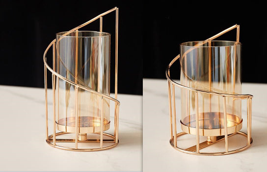 Nordic Romantic Candle Holder Ornaments Wrought Iron Candle Decoration Vase Ornaments - Beuti-Ful