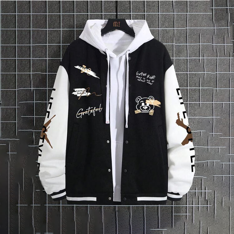 Men's Baseball Uniforms Coat Baggy Casual Jacket