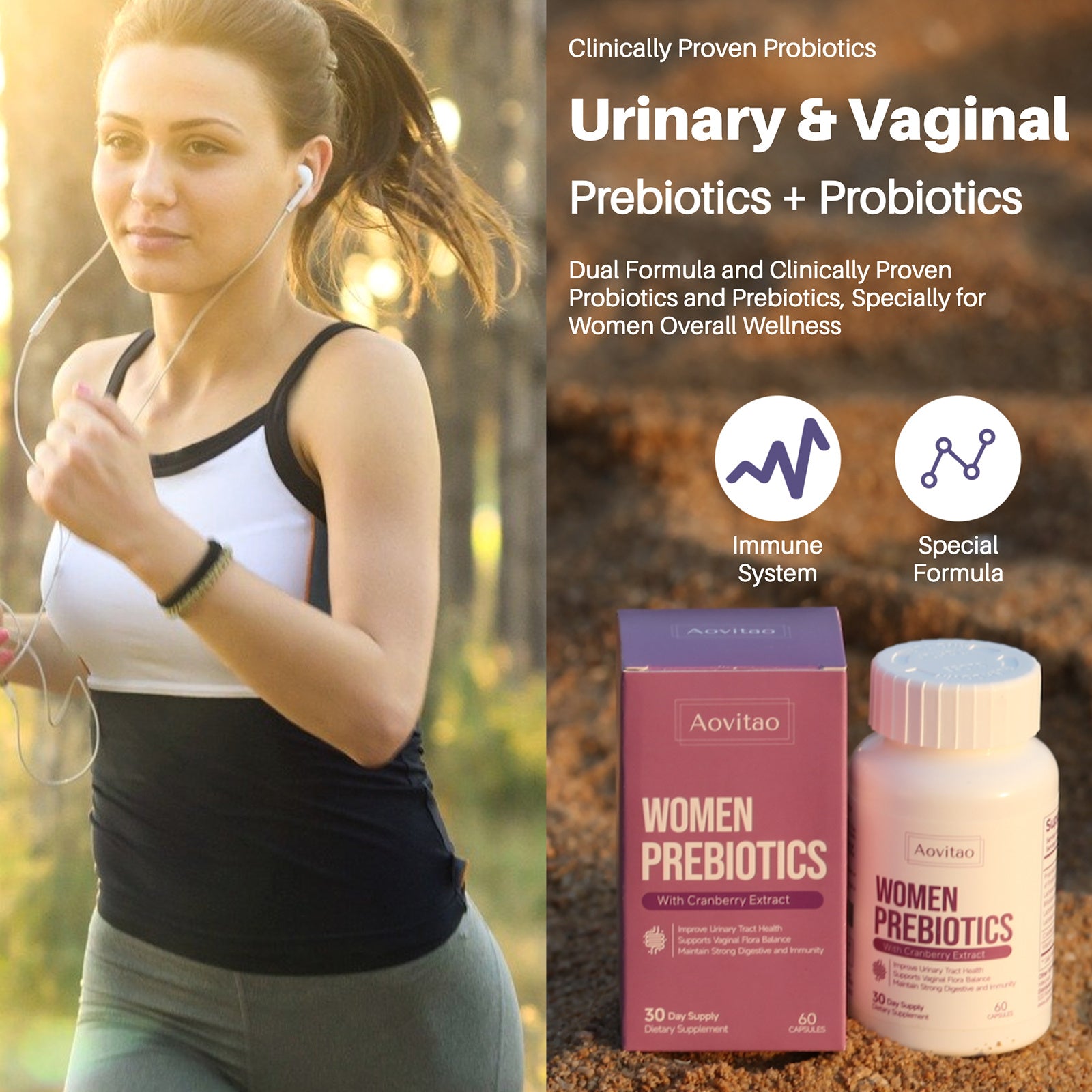 Vaginal Probiotics Women Ph Balance Pills Female Gut Health Prebiotics 60 Billion CFU Capsules Digestive Urinary Tract Support - Beuti-Ful