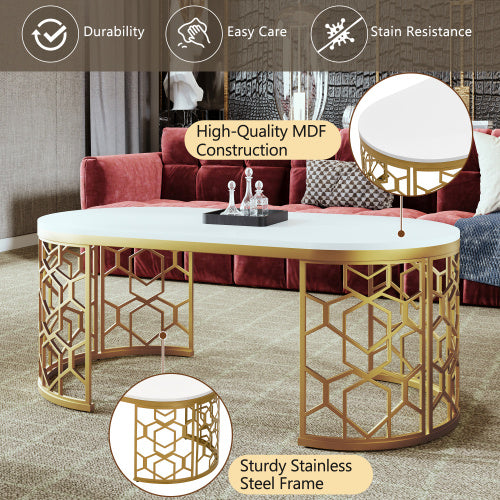 Oval Shaped Coffee Table - Beuti-Ful