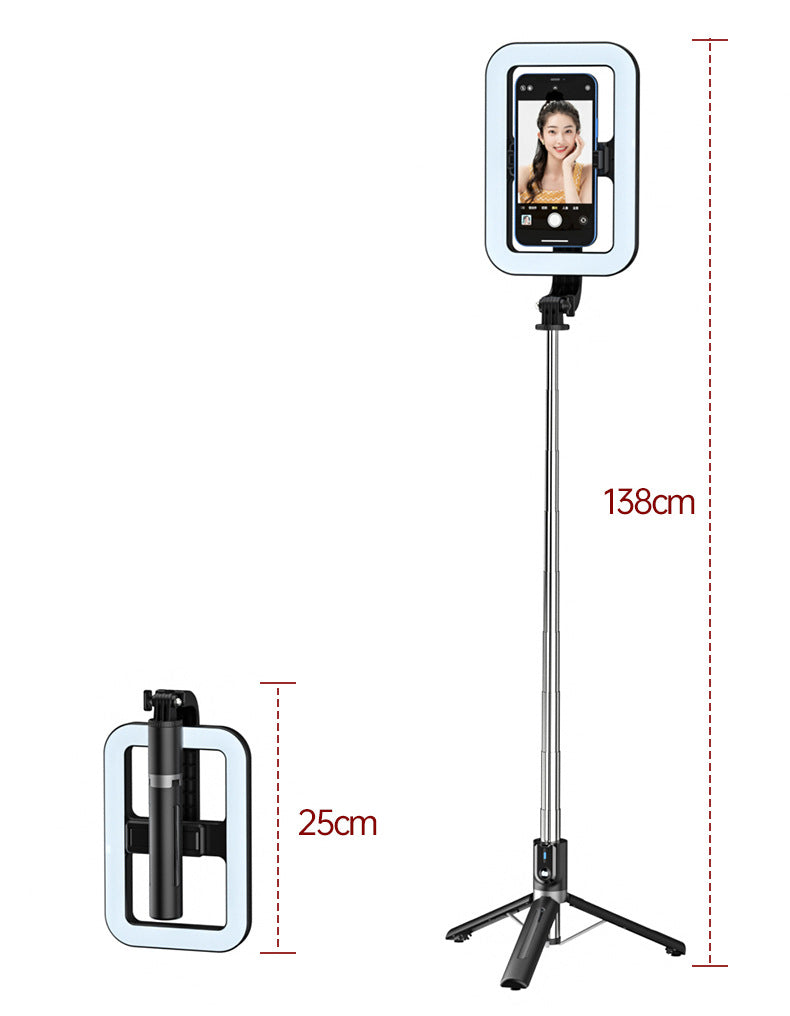 8-inch Beauty Fill Light Selfie Stick Bluetooth Remote Control Integrated Outdoor Floor Live Tripod