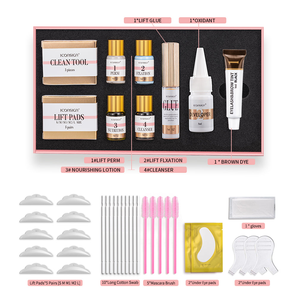 ICONSIGN Lash Lift EyeLash Eyebrow Dye Tint Kit Lashes Perm Set Brow Lamination Makeup Tools - Beuti-Ful