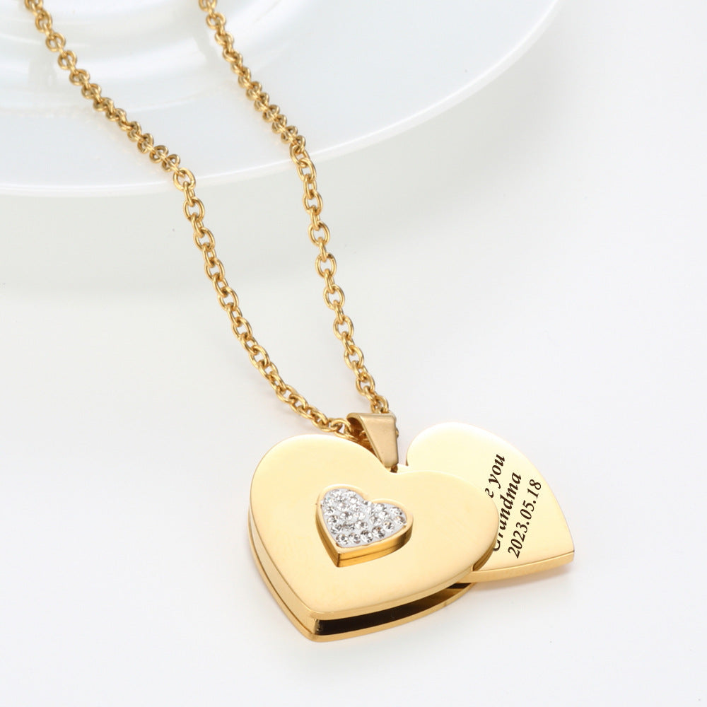 Best Friend Gift Peach Heart Combination Necklace - Beuti-Ful