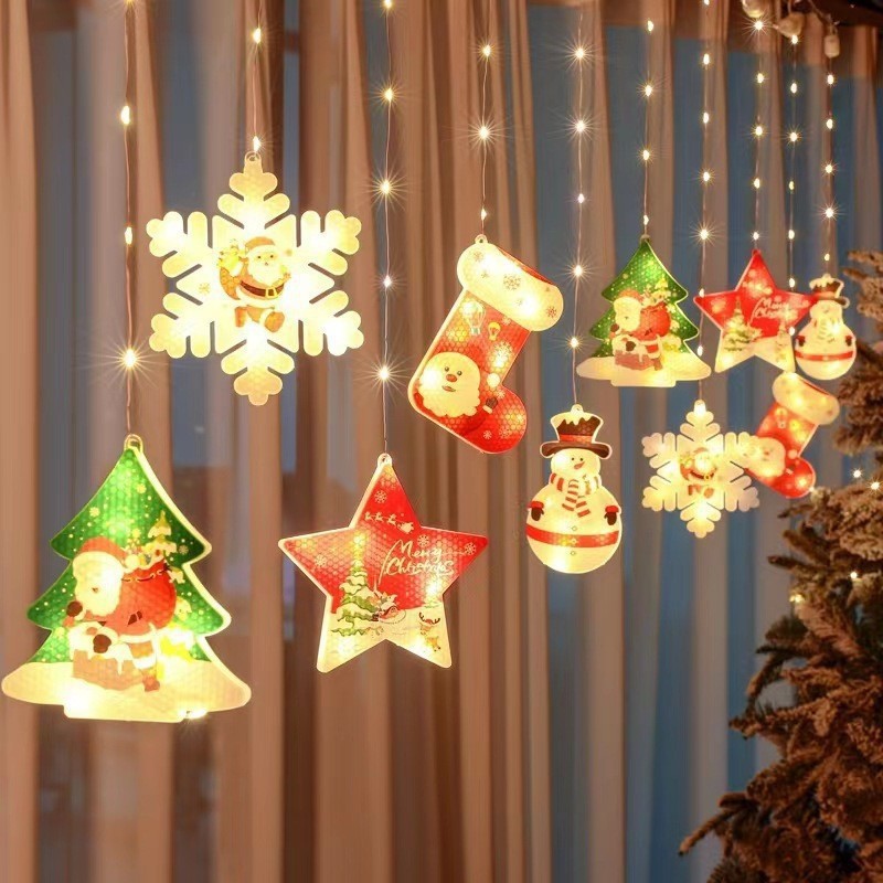 Painted Christmas Curtain Lights Holiday Layout Rubber-covered Wire Ambience Light - Beuti-Ful