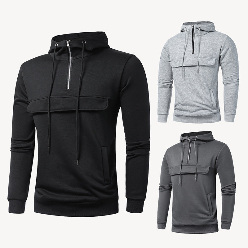 Men's Casual Sports Solid Color Hoodie - Beuti-Ful