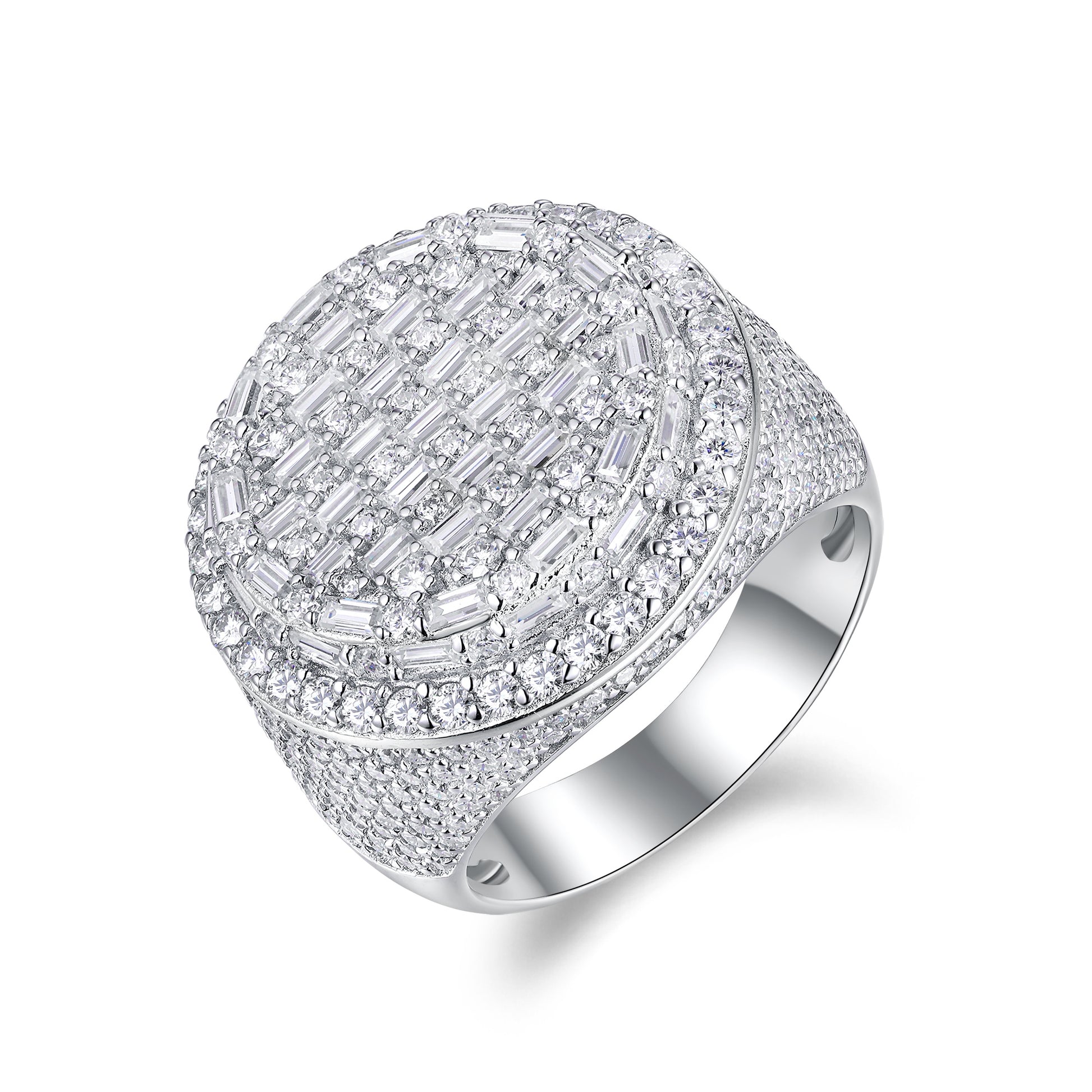 Men's Ring, Diamond Ring With Top-quality Moissanite S925 Silver  Platinum-plated. The Ring Can Be Inspected With A Diamond Pen
