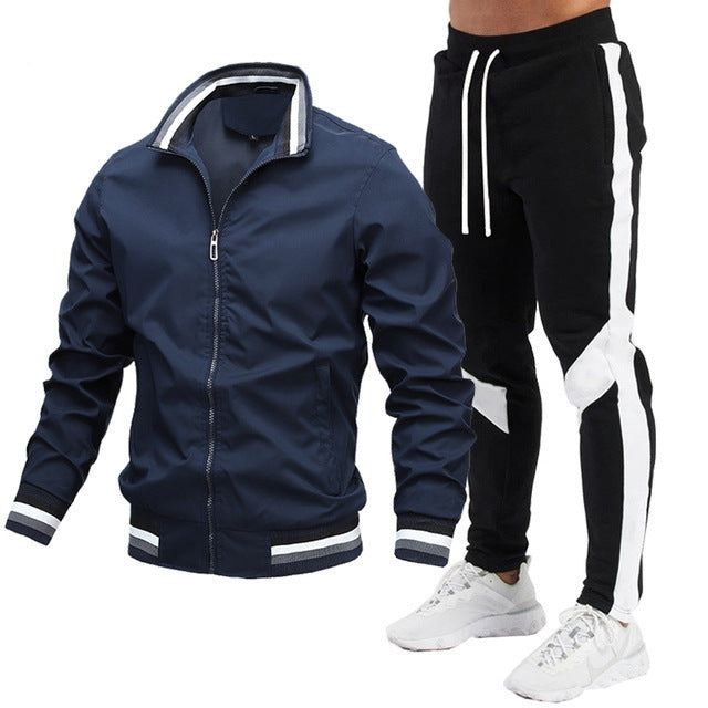 Sweatpants Running Sports Teen Jacket Stitching Suit - Beuti-Ful