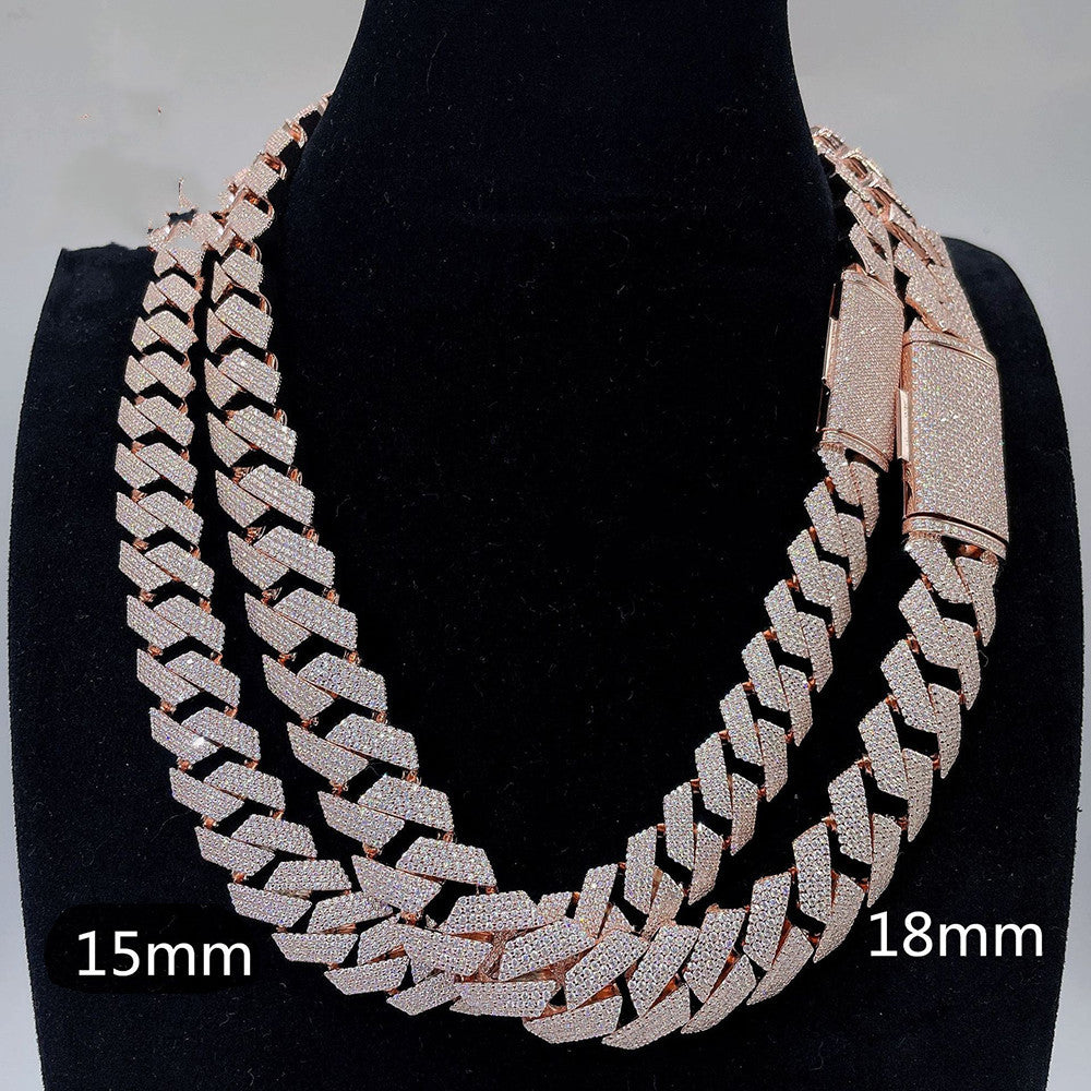 Moissanite Cuban Link Chain Necklaces S925 Silver - Beuti-Ful