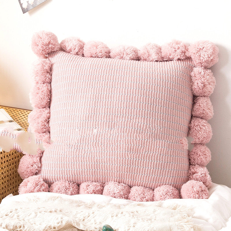 Throw Pillow Bed Sofa Cushion Waist Knitted Pillowcase - Beuti-Ful