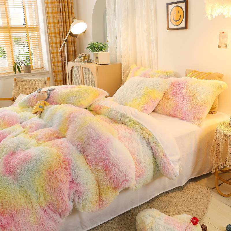 Mink Velvet Color Bedding Set Of Four Pieces - Beuti-Ful