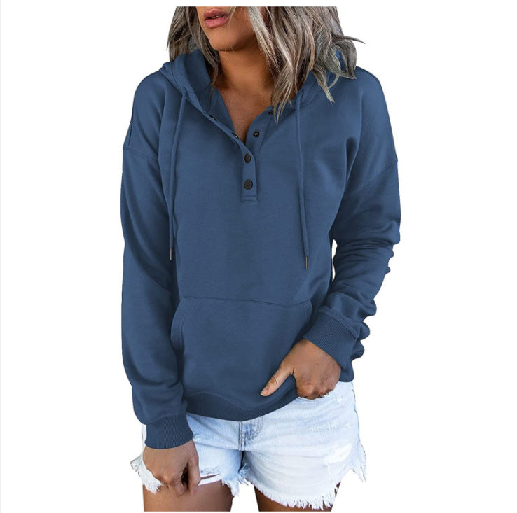 Women's Long-sleeved Hooded Front Eyelet Sweater - Beuti-Ful