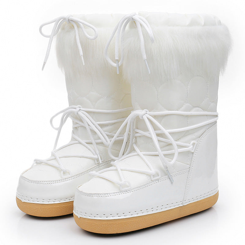 Winter Space Boots Furry Moon Boot Snow Boots For Women Fleece-lined Women