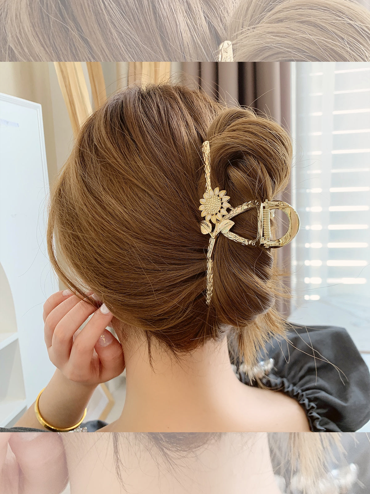 Shark Clip Sunflower Clip Exquisite Metal Hair Accessories - Beuti-Ful