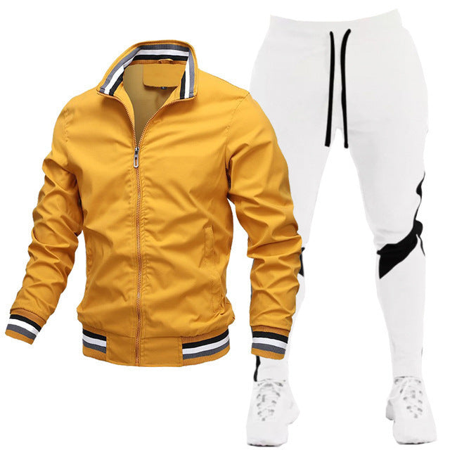 Sweatpants Running Sports Teen Jacket Stitching Suit - Beuti-Ful