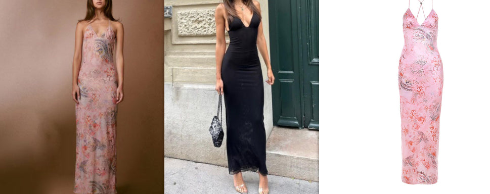 Floral Print Halter Spaghetti Straps Dress Sexy Slim Butterfly Back Dressess Spring Summer - Beuti-Ful