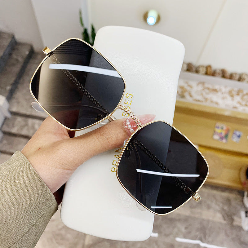 Large Frame Frame Hollow Glasses Leg Sunglasses - Beuti-Ful