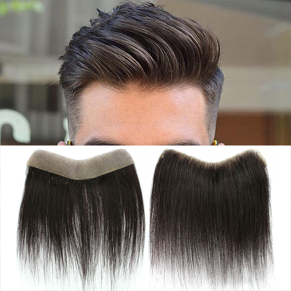 Front Men Toupee Human Hair Piece 15CM