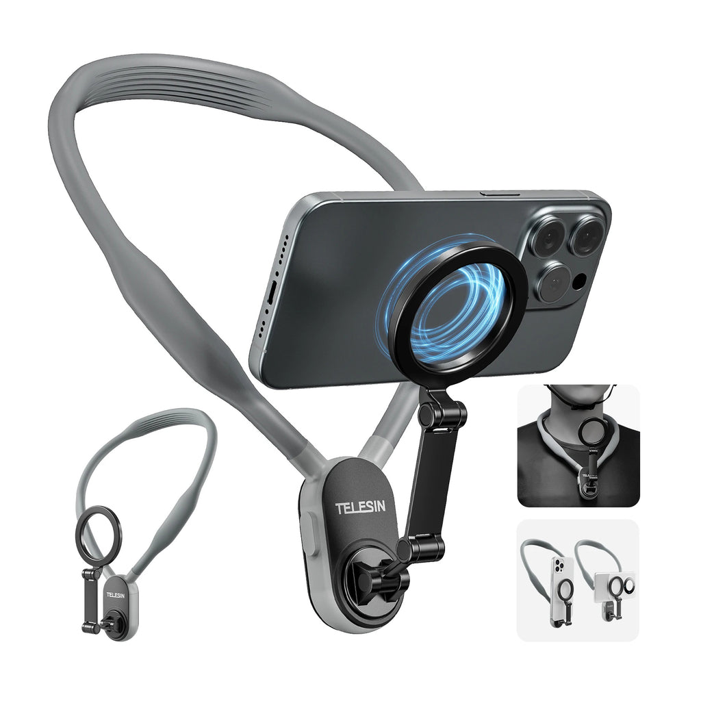 Silicone Phone Magnetic Neck Mount Quick Release Hold For Phone Magsafe Magnetic Suction Cell Phone Neck Hanging Bracket - Beuti-Ful