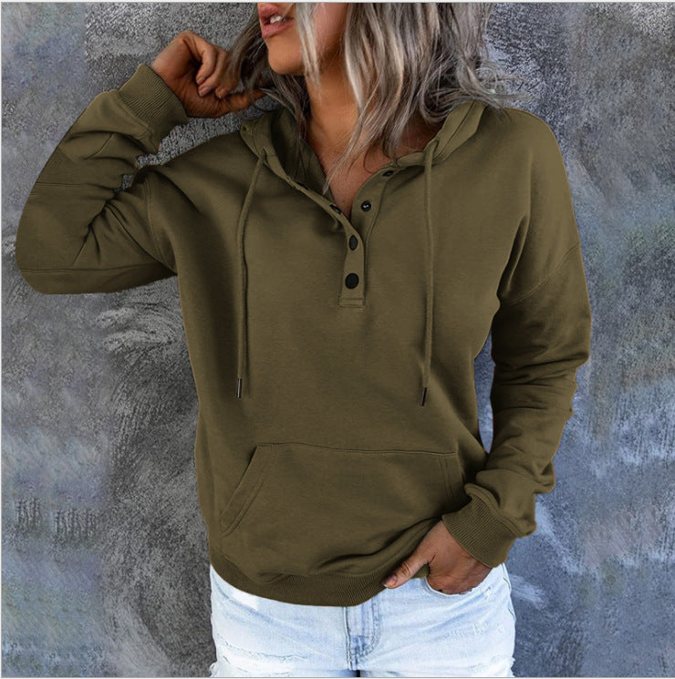 Women's Long-sleeved Hooded Front Eyelet Sweater - Beuti-Ful