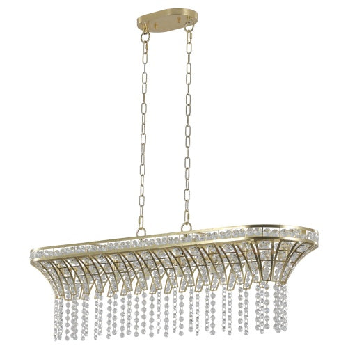 Modern Champagne Gold Kitchen Island Lamp - Oval Crystal Ceiling Chandelier Unavailable Platform- Temu - Beuti-Ful