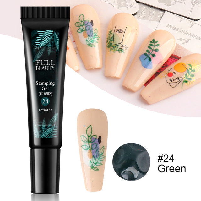 Nail Art Fluorescent Printing Glue, Nail Template Transfer Glue Hose Set - Beuti-Ful