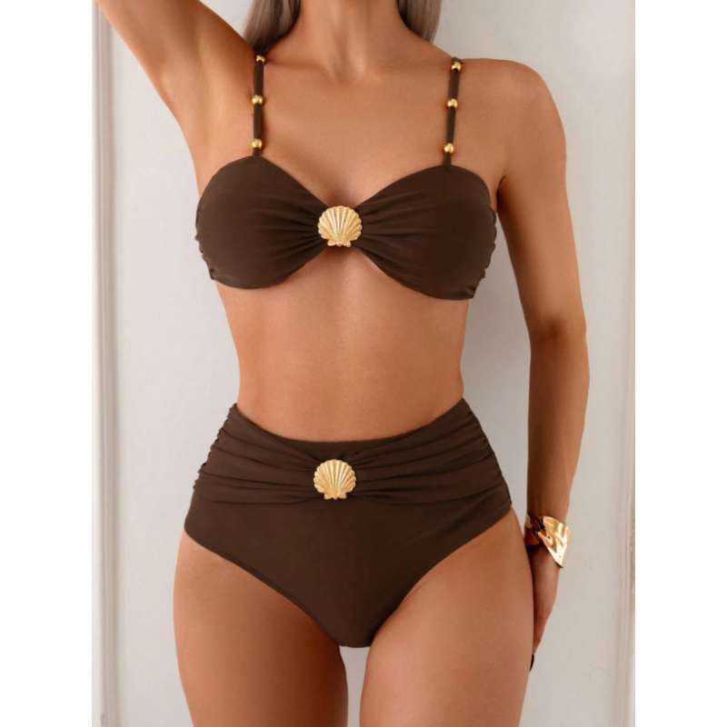 Solid-Color Strapless Tube Top Swimsuit For Women - Beuti-Ful