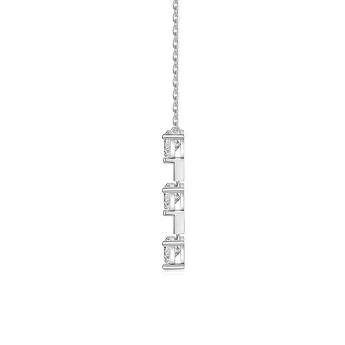1 Carat Silver Necklace Pendant Set With Top Grade Moissanite, Made Of S925 Silver Plated Platinum. - Beuti-Ful