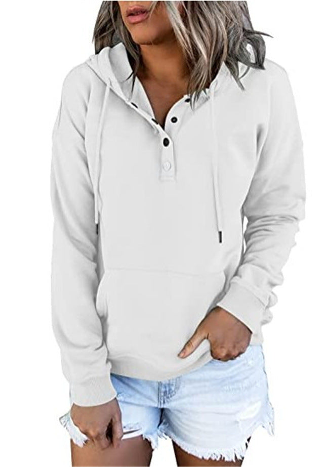Women's Long-sleeved Hooded Front Eyelet Sweater - Beuti-Ful