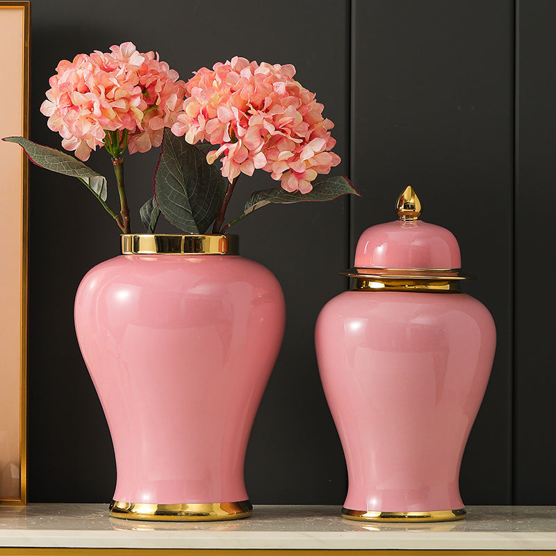 Ceramic Golden General Vase Flower Insert - Beuti-Ful