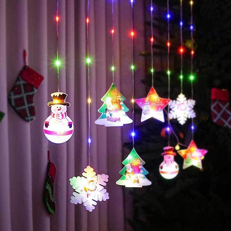Painted Christmas Curtain Lights Holiday Layout Rubber-covered Wire Ambience Light - Beuti-Ful