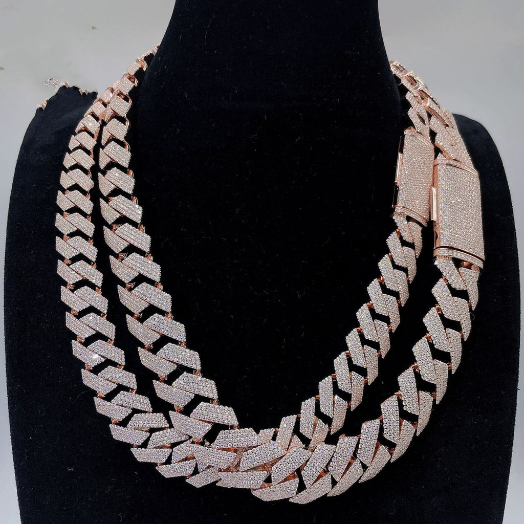 Moissanite Cuban Link Chain Necklaces S925 Silver - Beuti-Ful