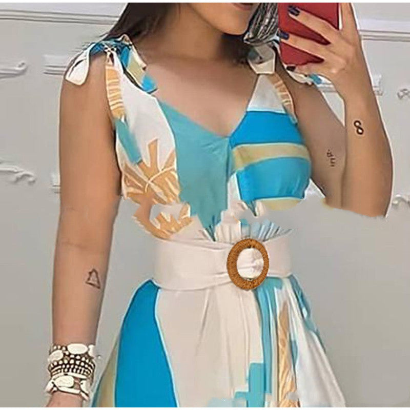 Blue Lace Dress Without Positioning Printing - Beuti-Ful