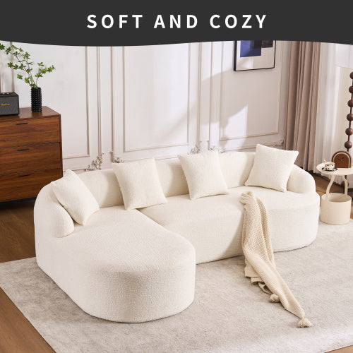 LY-022 GREY COMPRESSION SOFA Chaise Longue With 3-seater,Chenille Fabric, Full Sponge Compression Sofa