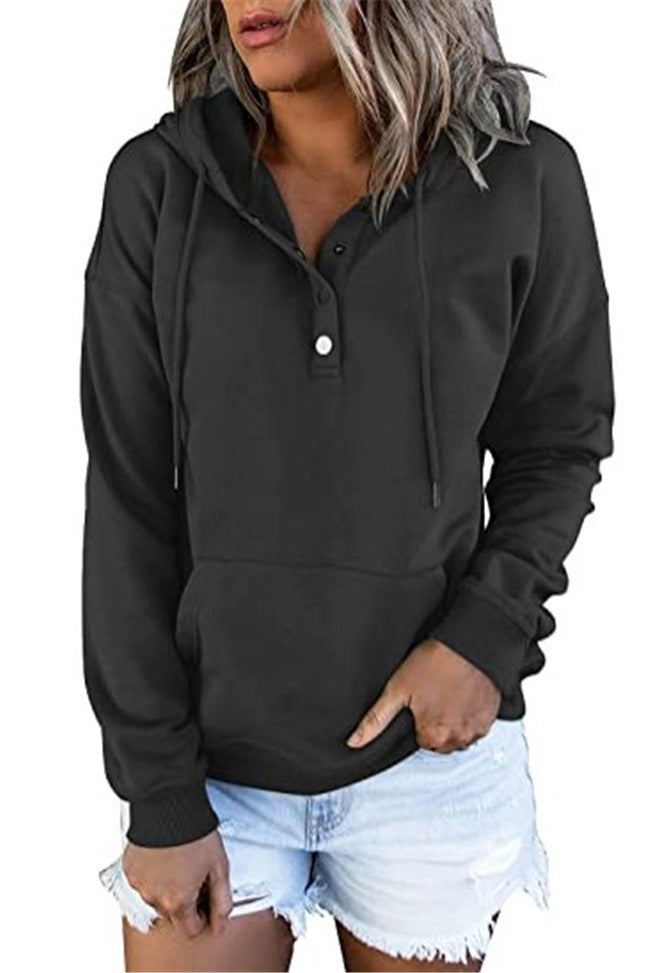 Women's Long-sleeved Hooded Front Eyelet Sweater - Beuti-Ful