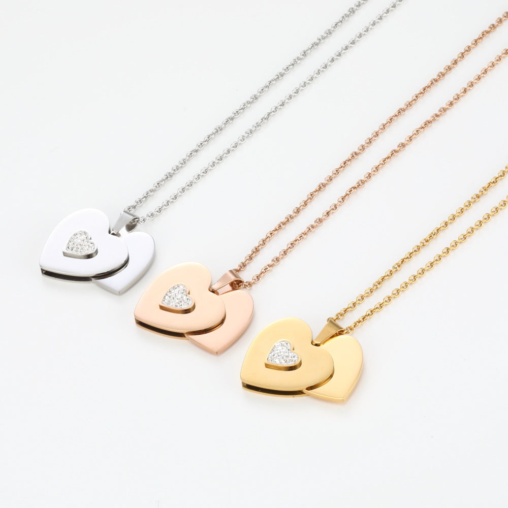 Best Friend Gift Peach Heart Combination Necklace - Beuti-Ful