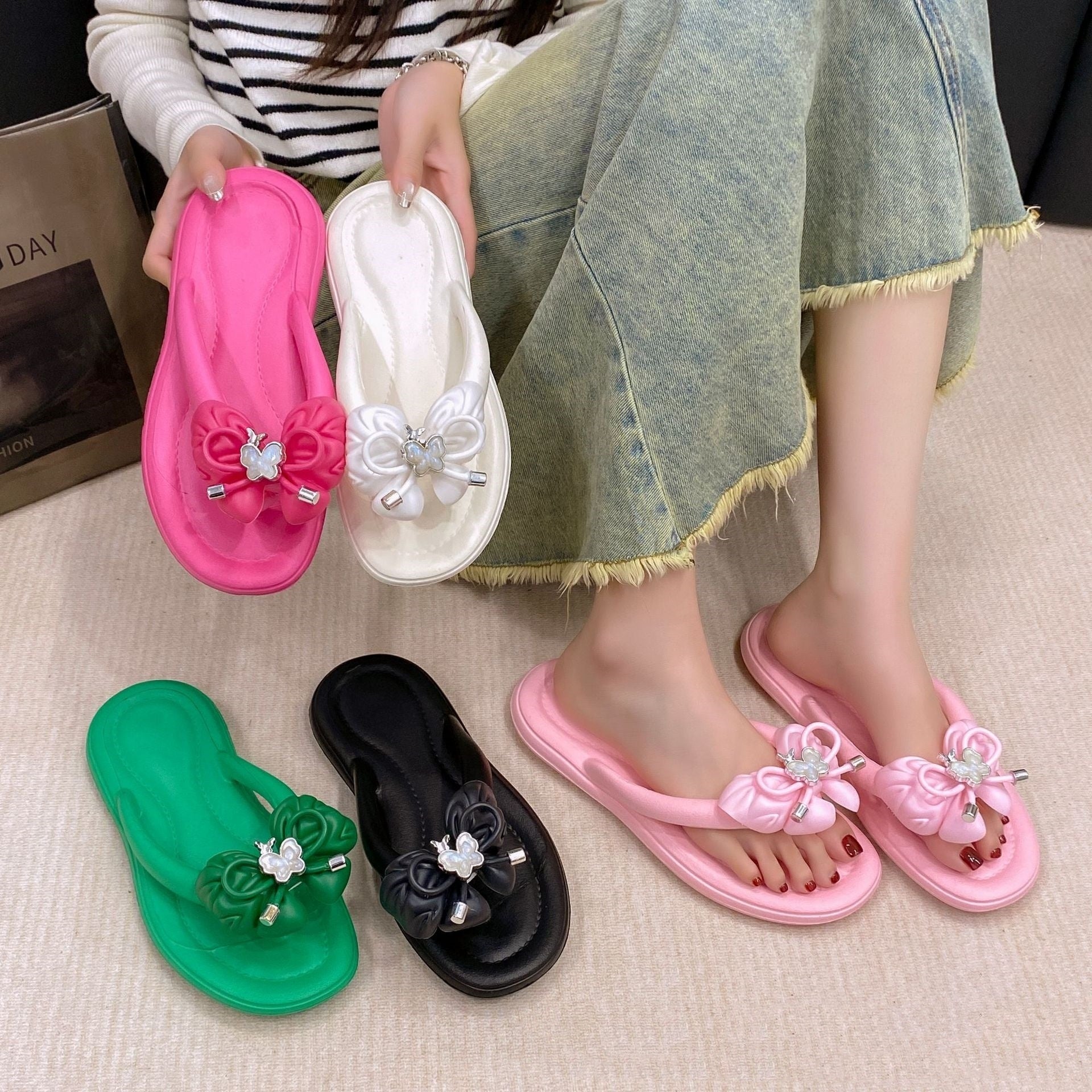 EVA Non-slip Wear-resistant Fashion All-match Women's Outdoor Slippers - Beuti-Ful