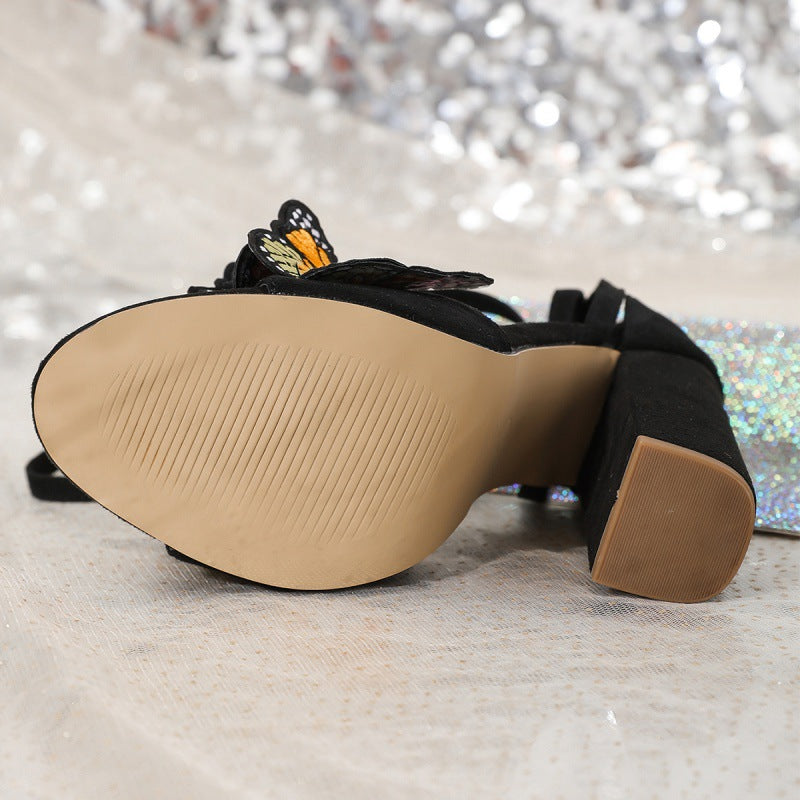 Women's Butterfly High Heel Sandals - Beuti-Ful