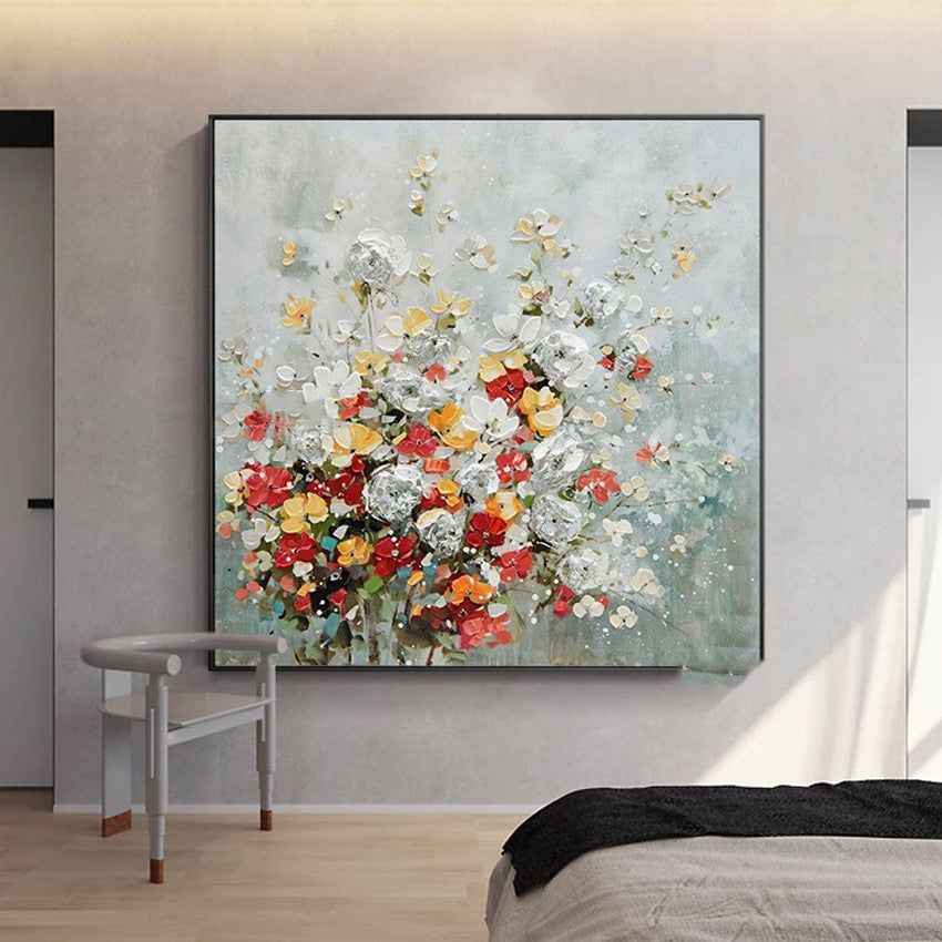 Frameless White Flower Wall Art Oil Painting - Beuti-Ful