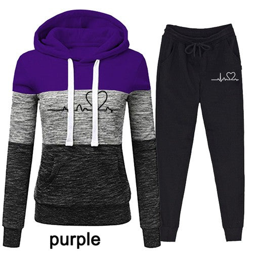 Casual Trackskuit Women Two Piece Set  Hoodies Suit - Beuti-Ful