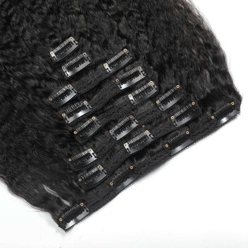 Kinky Straight ClipIn Human Hair Extensions Natural - Beuti-Ful