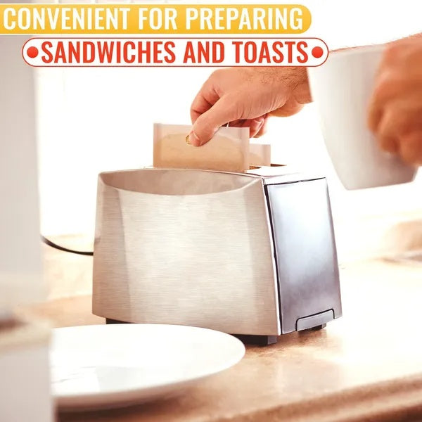 12Pcs Non Stick Toaster Bags Reusable 6.7 X7.5 Inch Grilled Cheese Bags Heat Resistant & Easy To Clean Mess Free