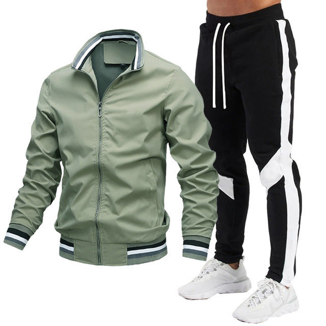 Sweatpants Running Sports Teen Jacket Stitching Suit