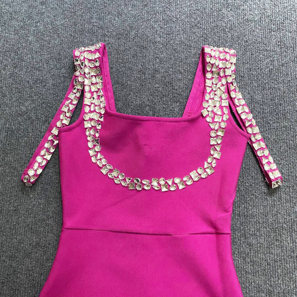 Bandage Heavy Industry Set Diamond Graceful Evening Dress Hip Skirt - Beuti-Ful